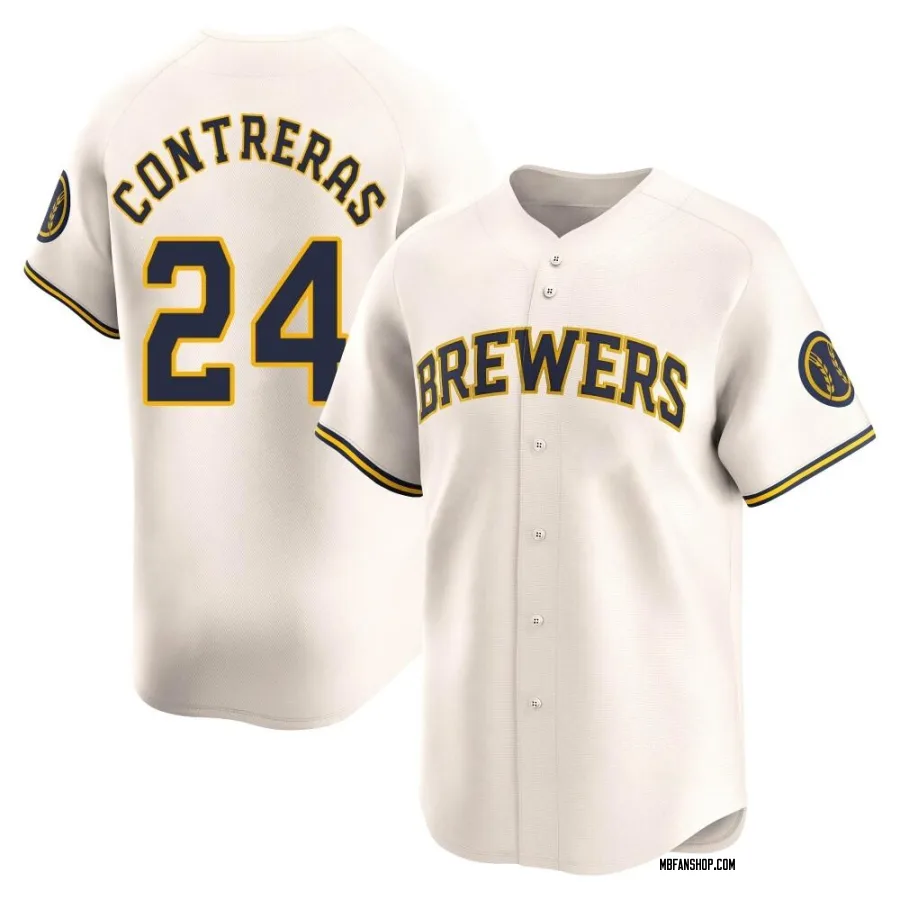 Limited Youth William Contreras Milwaukee Brewers Home Jersey - Cream
