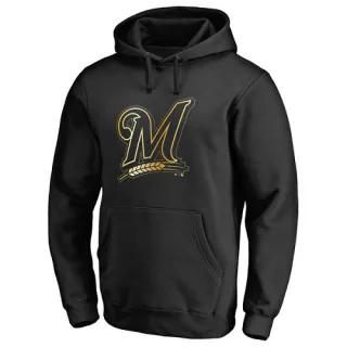 Men's Milwaukee Brewers Collection Pullover Hoodie - Black - Gold