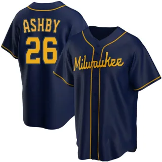 Replica Men's Aaron Ashby Milwaukee Brewers Alternate Jersey - Navy