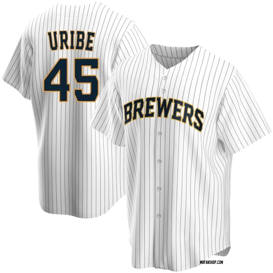 Replica Men's Abner Uribe Milwaukee Brewers Home Jersey - White