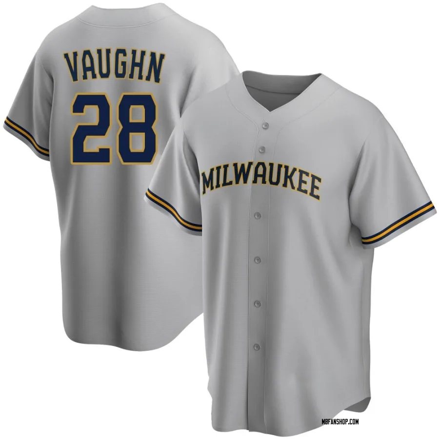 Replica Men's Andrew Vaughn Milwaukee Brewers Road Jersey - Gray