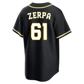 Replica Men's Angel Zerpa Milwaukee Brewers Fashion Out Jersey - Black