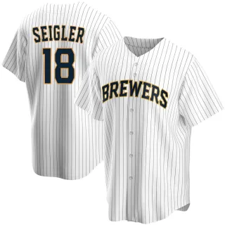 Replica Men's Anthony Seigler Milwaukee Brewers Home Jersey - White