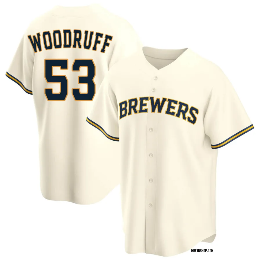 Replica Men's Brandon Woodruff Milwaukee Brewers Home Jersey - Cream