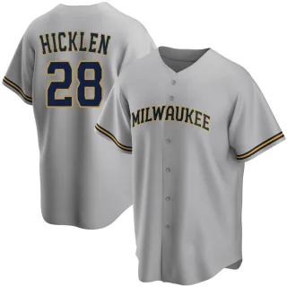 Replica Men's Brewer Hicklen Milwaukee Brewers Road Jersey - Gray