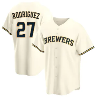 Replica Men's Carlos Rodriguez Milwaukee Brewers Home Jersey - Cream