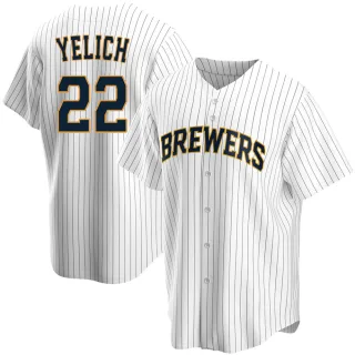 Replica Men's Christian Yelich Milwaukee Brewers Home Jersey - White