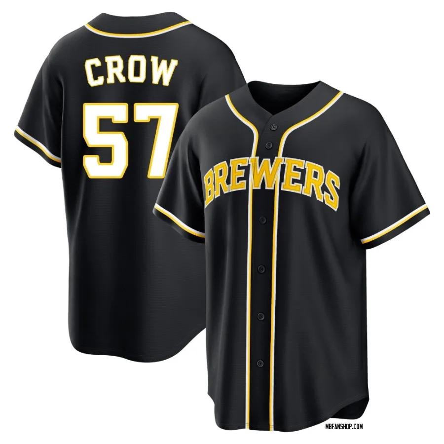 Replica Men's Coleman Crow Milwaukee Brewers Fashion Out Jersey - Black