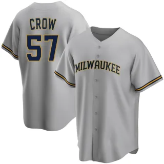 Replica Men's Coleman Crow Milwaukee Brewers Road Jersey - Gray