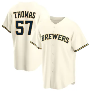 Replica Men's Connor Thomas Milwaukee Brewers Home Jersey - Cream