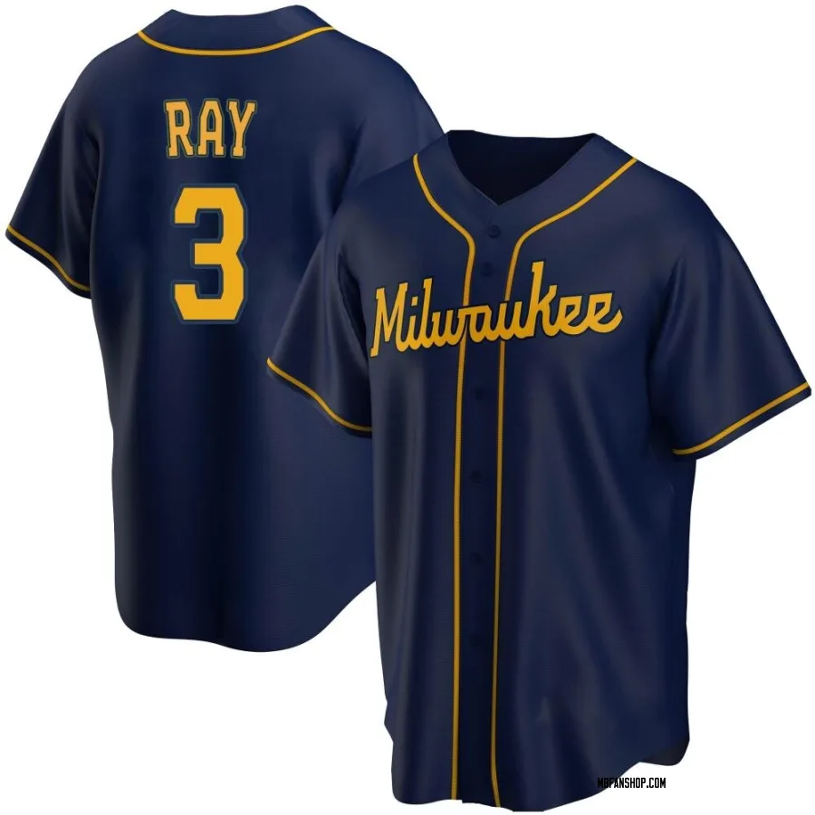 Replica Men's Corey Ray Milwaukee Brewers Alternate Jersey - Navy