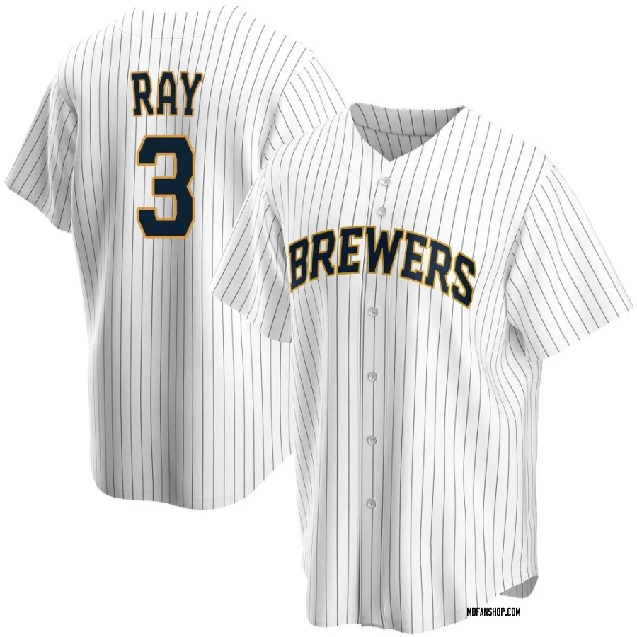 Replica Men's Corey Ray Milwaukee Brewers Home Jersey - White