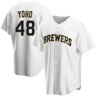 Replica Men's Craig Yoho Milwaukee Brewers Home Jersey - White