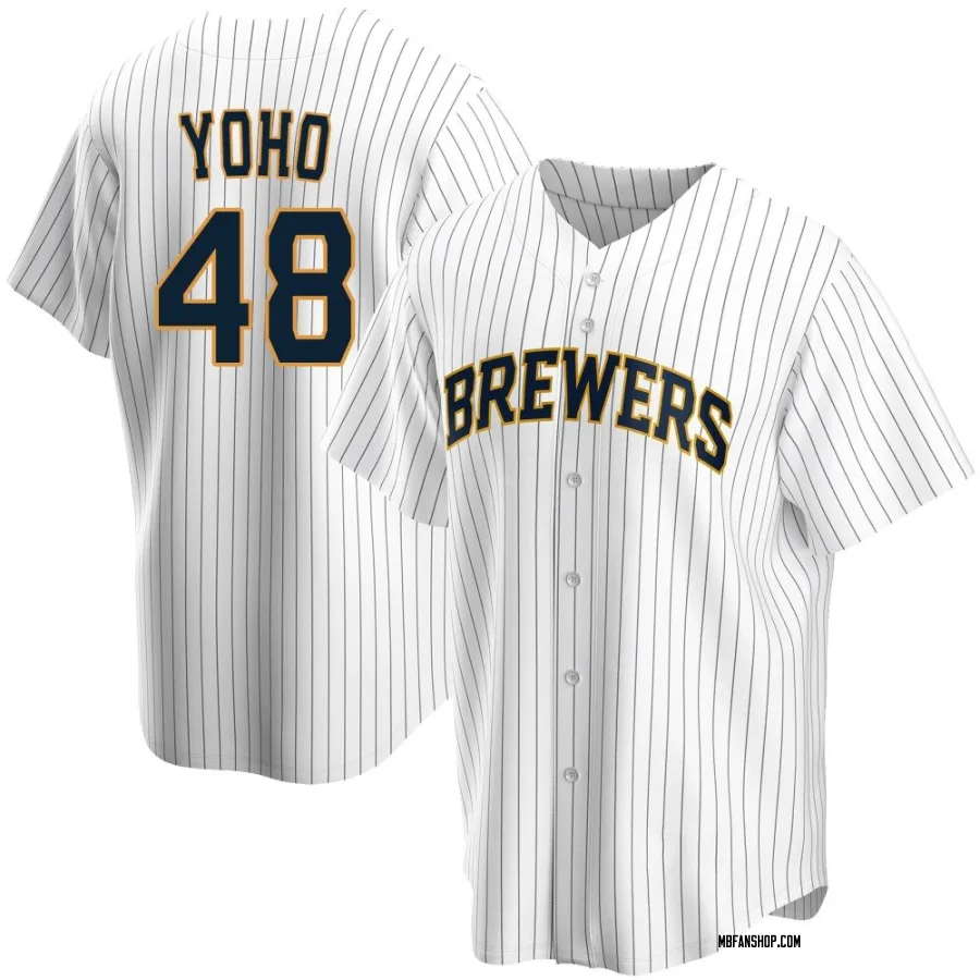 Replica Men's Craig Yoho Milwaukee Brewers Home Jersey - White