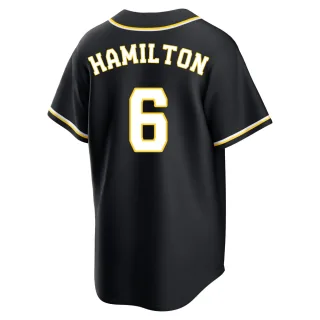 Replica Men's David Hamilton Milwaukee Brewers Fashion Out Jersey - Black