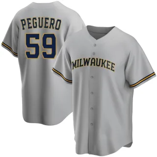 Replica Men's Elvis Peguero Milwaukee Brewers Road Jersey - Gray