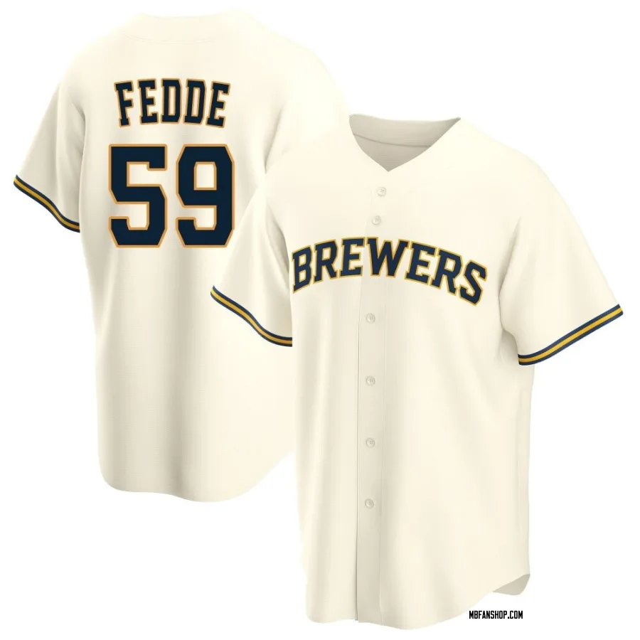 Replica Men's Erick Fedde Milwaukee Brewers Home Jersey - Cream