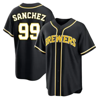 Replica Men's Gary Sanchez Milwaukee Brewers Fashion Out Jersey - Black