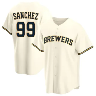 Replica Men's Gary Sanchez Milwaukee Brewers Home Jersey - Cream