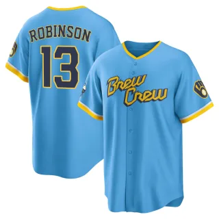 Replica Men's Glenn Robinson Milwaukee Brewers Powder 2022 City Connect Jersey - Blue
