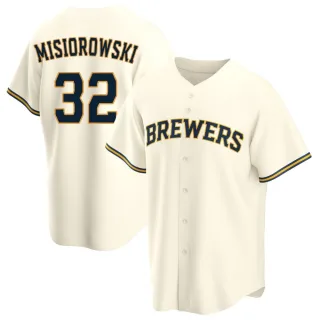 Replica Men's Jacob Misiorowski Milwaukee Brewers Home Jersey - Cream