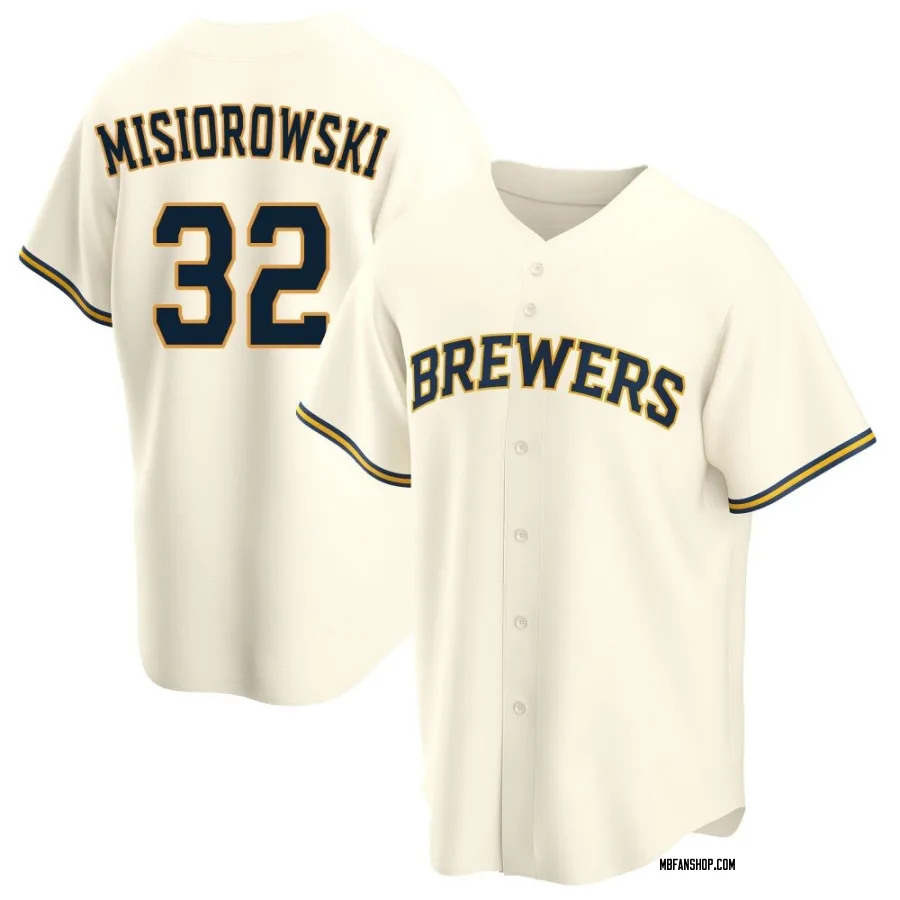 Replica Men's Jacob Misiorowski Milwaukee Brewers Home Jersey - Cream