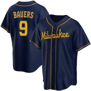 Replica Men's Jake Bauers Milwaukee Brewers Alternate Jersey - Navy