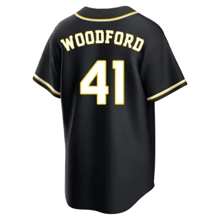 Replica Men's Jake Woodford Milwaukee Brewers Fashion Out Jersey - Black