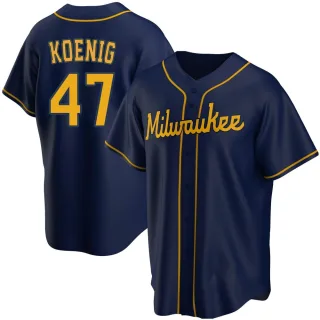 Replica Men's Jared Koenig Milwaukee Brewers Alternate Jersey - Navy
