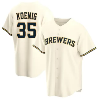 Replica Men's Jared Koenig Milwaukee Brewers Home Jersey - Cream
