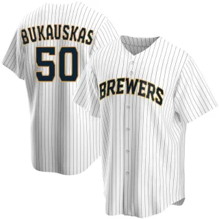 Replica Men's J.B. Bukauskas Milwaukee Brewers Home Jersey - White