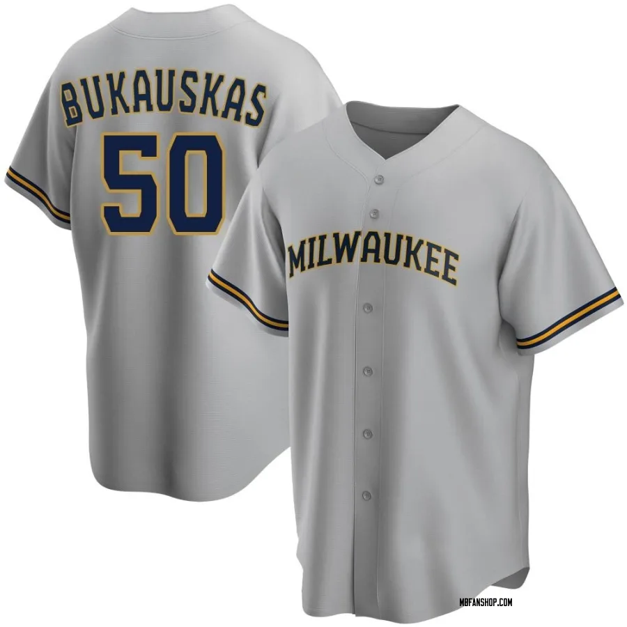 Replica Men's J.B. Bukauskas Milwaukee Brewers Road Jersey - Gray
