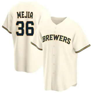 Replica Men's J.C. Mejia Milwaukee Brewers Home Jersey - Cream