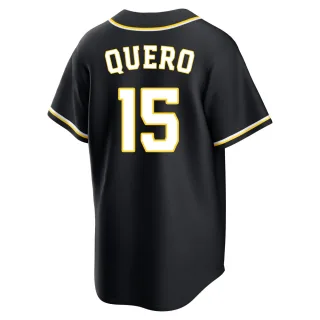 Replica Men's Jeferson Quero Milwaukee Brewers Fashion Out Jersey - Black