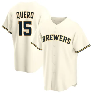 Replica Men's Jeferson Quero Milwaukee Brewers Home Jersey - Cream