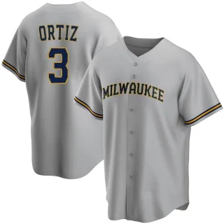 Replica Men's Joey Ortiz Milwaukee Brewers Road Jersey - Gray