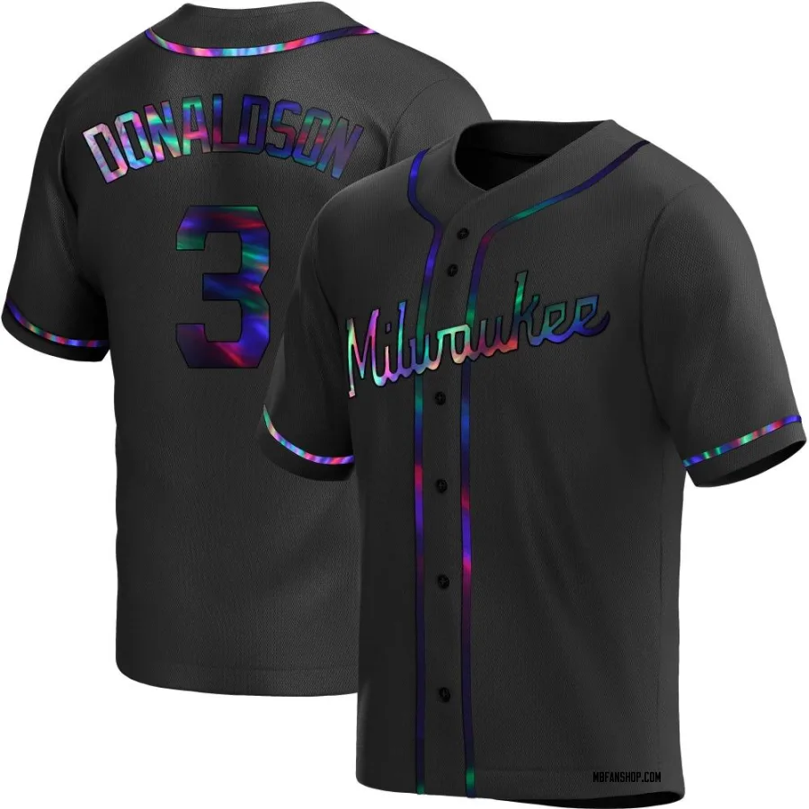 Replica Men's Josh Donaldson Milwaukee Brewers Alternate Jersey - Black Holographic