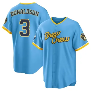 Replica Men's Josh Donaldson Milwaukee Brewers Powder 2022 City Connect Jersey - Blue