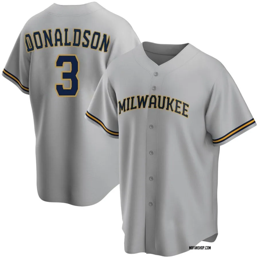 Replica Men's Josh Donaldson Milwaukee Brewers Road Jersey - Gray