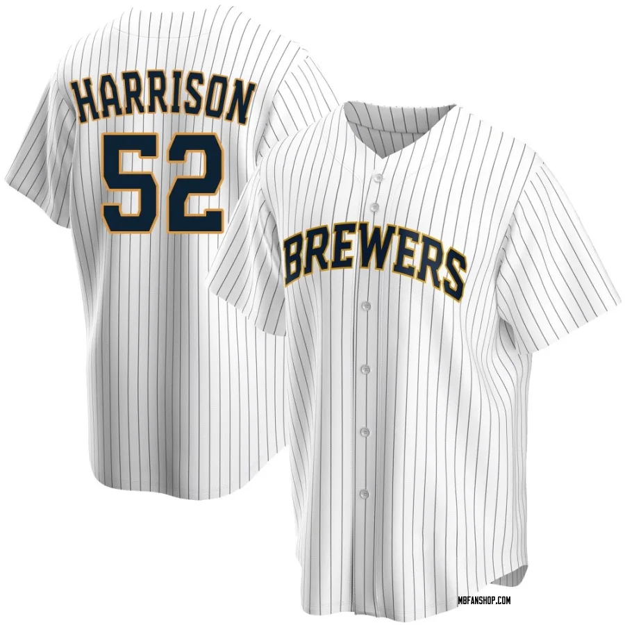 Replica Men's Kyle Harrison Milwaukee Brewers Home Jersey - White