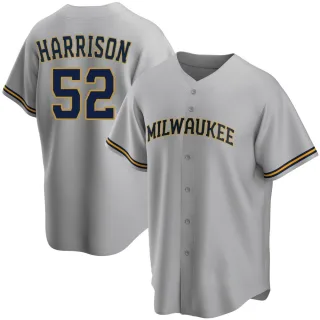 Replica Men's Kyle Harrison Milwaukee Brewers Road Jersey - Gray