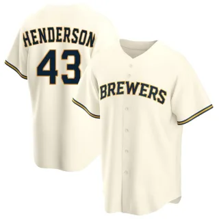 Replica Men's Logan Henderson Milwaukee Brewers Home Jersey - Cream