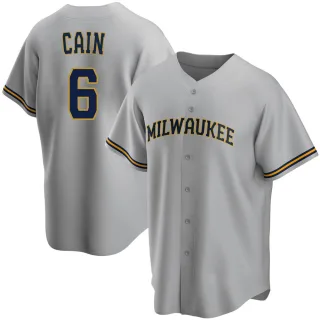 Replica Men's Lorenzo Cain Milwaukee Brewers Road Jersey - Gray