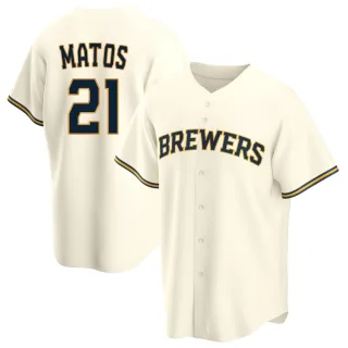 Replica Men's Luis Matos Milwaukee Brewers Home Jersey - Cream
