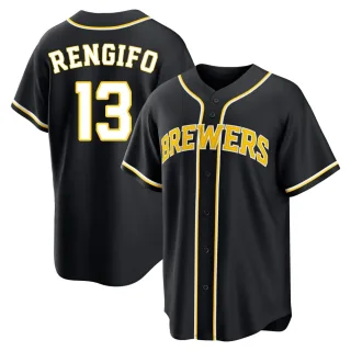 Replica Men's Luis Rengifo Milwaukee Brewers Fashion Out Jersey - Black