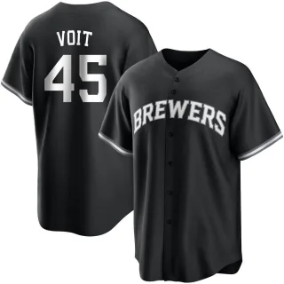 Replica Men's Luke Voit Milwaukee Brewers Jersey - Black/White