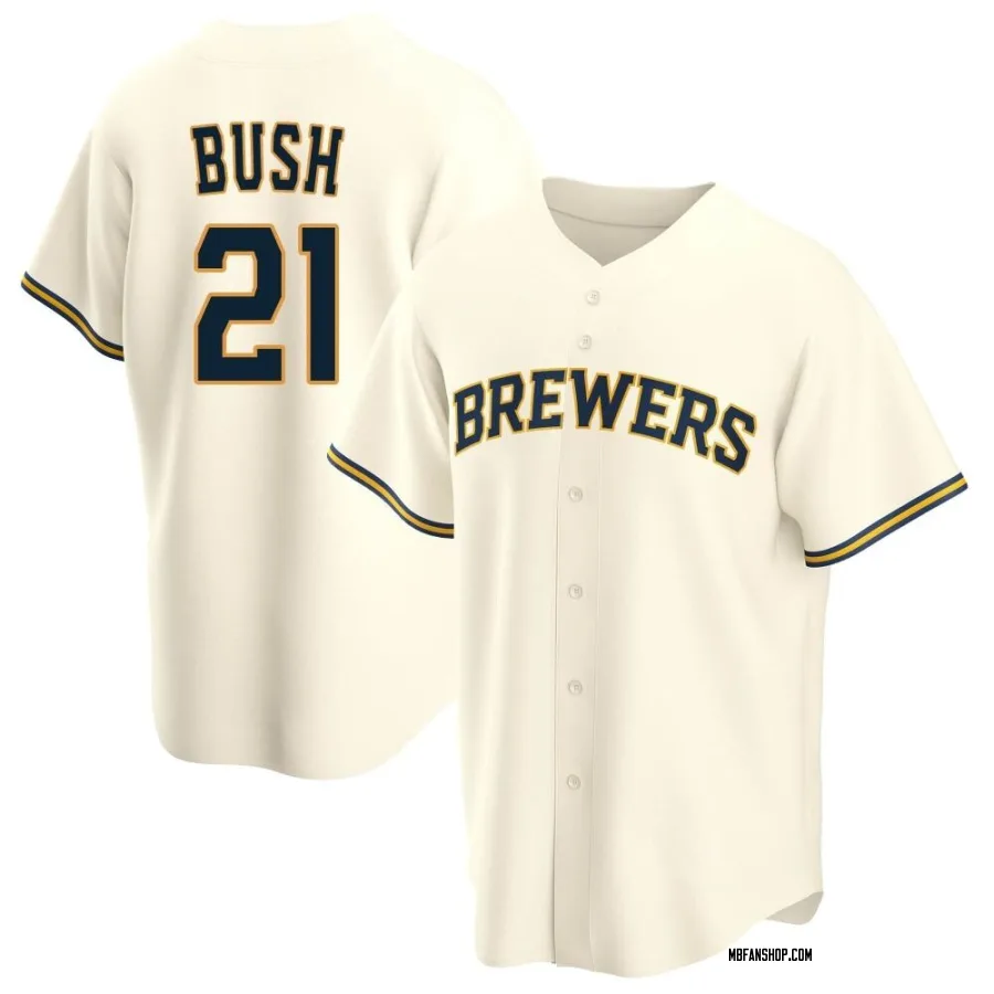 Replica Men's Matt Bush Milwaukee Brewers Home Jersey - Cream