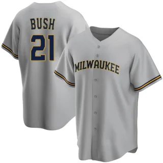 Replica Men's Matt Bush Milwaukee Brewers Road Jersey - Gray