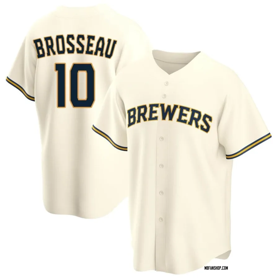 Replica Men's Mike Brosseau Milwaukee Brewers Home Jersey - Cream