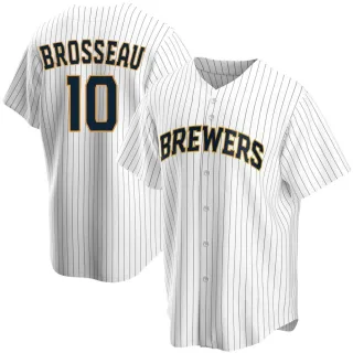 Replica Men's Mike Brosseau Milwaukee Brewers Home Jersey - White
